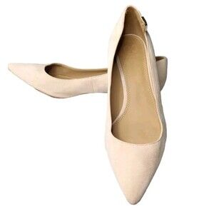 Tory Burch Shoes Size 7.5 Elizabeth Pointed Toe Pump Royal Suede Blush Pink